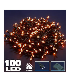 Catena Luminosa 100 Luci Led Lucciole Bianco Caldo Con Controller 8 Funzioni         