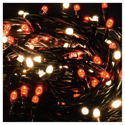 Trade Shop - Catena Luminosa 1000 Luci Led Albero Di Natale Lucciole Bianco Caldo Rosso Esterno -