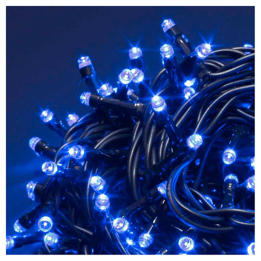 Trade Shop - Catena Luminosa 1000 Luci Led Lucciole Blu Controller 8 Funzioni Interno Esterno -