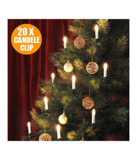 Catena Luminosa 20 Candele A Clip 4,9 Mt Per Albero Di Natale 220v Bianco Caldo         