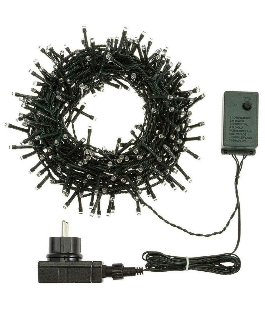 Catena Luminosa 300 Luci Led Lucciole Multicolore Controller 8 Funzioni Esterno         