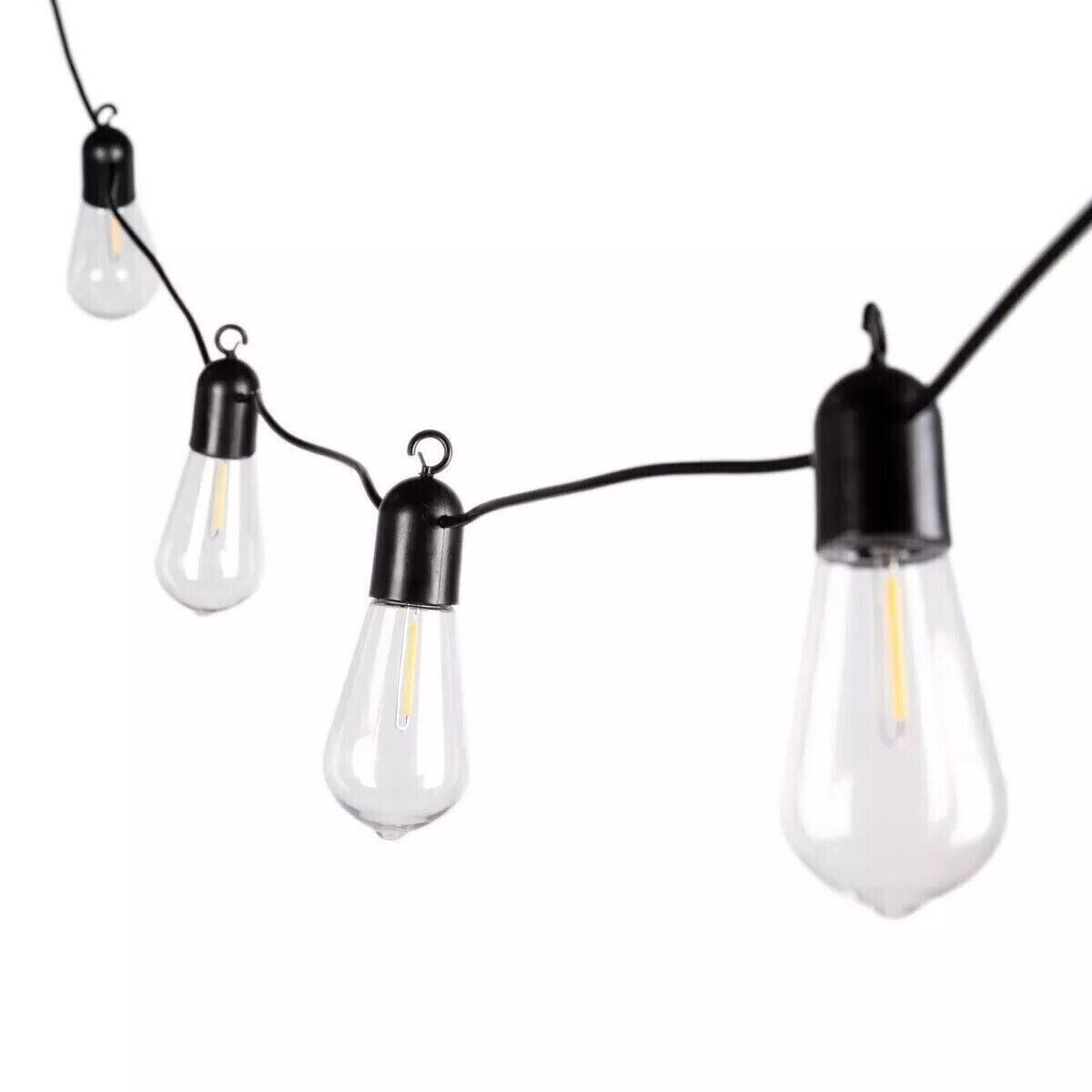 Catena luminosa 4.5mt con pannello SOLARE 10 lampade luce calda impermeabile - Tech-It