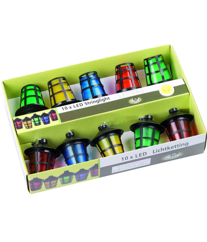 Catena Luminosa A Batterie 10 Lampioncini A Led Per Uso Interno Ed Esterno Party         