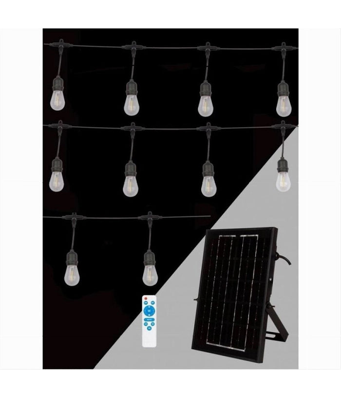 Catena Luminosa Con Pannello Solare 10 Lampadine E27 Impermeabile Ip65 S20a-10m         