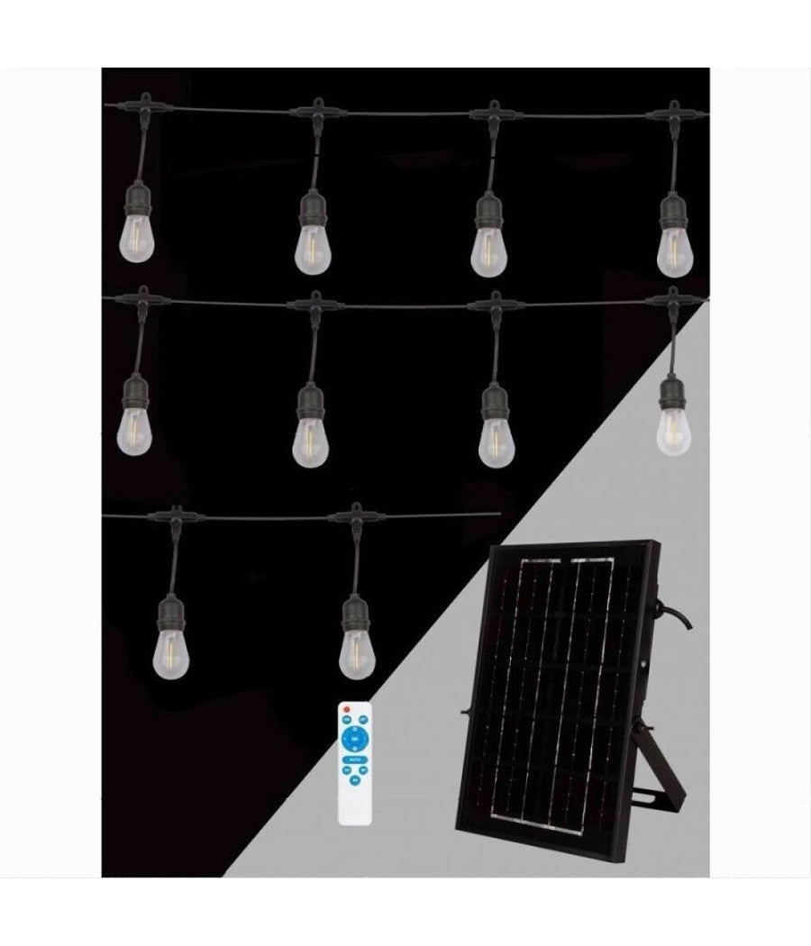 Catena Luminosa Con Pannello Solare 10 Lampadine E27 Impermeabile Ip65 S20a-10m         