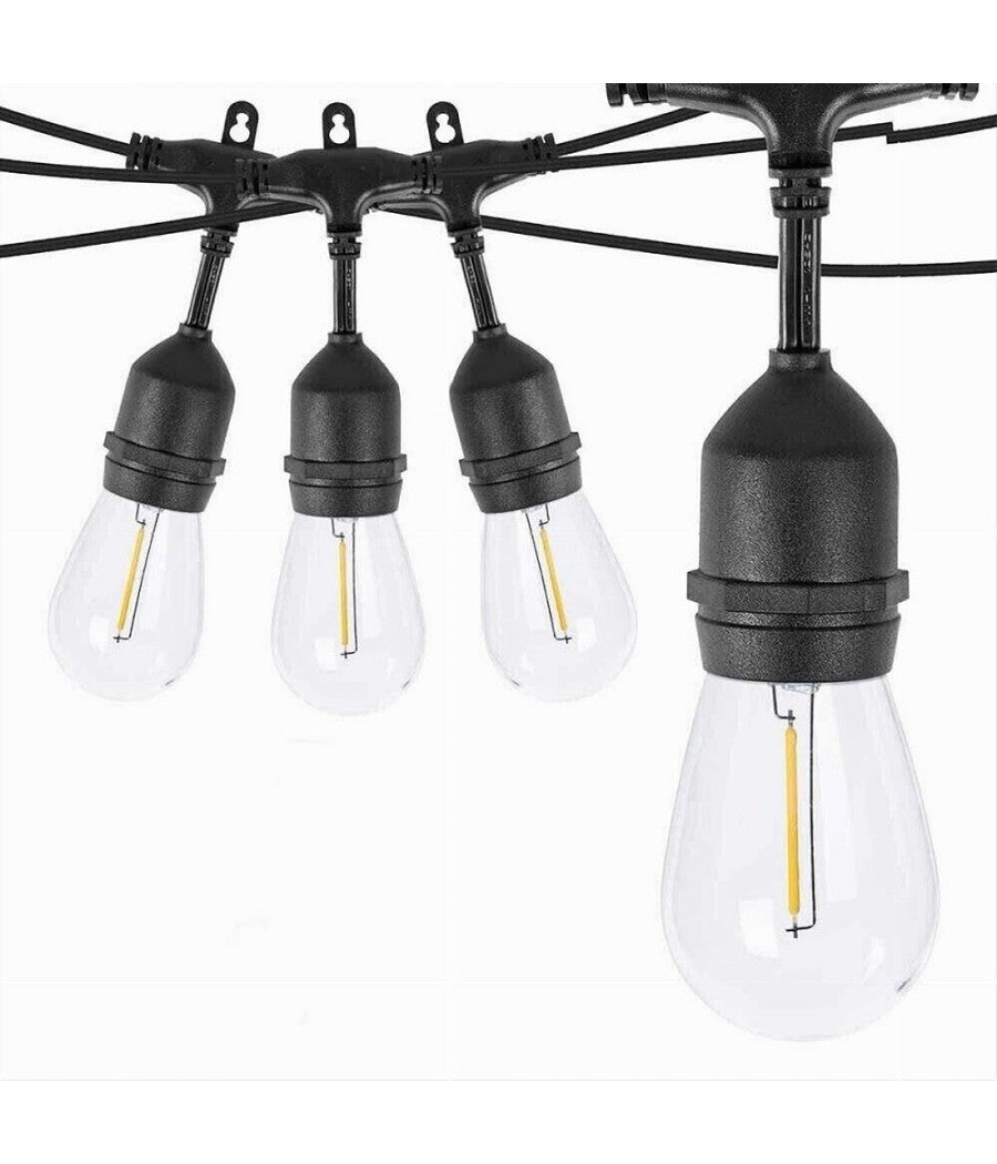 Catena Luminosa Con Pannello Solare 10 Lampadine E27 Impermeabile Ip65 S20a-10m         
