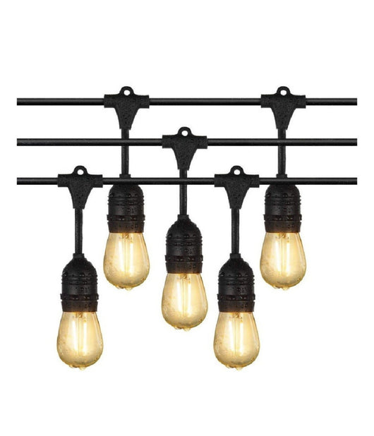 Catena Luminosa Esterno Ip44 Cordoniera Portalampada A Cascata 10xe27 11mt St-ap  Nero       