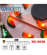 Catena Luminosa Fette Anguria 20led Batteria Luce Calda Fissa Decorazioni Xc-4538         