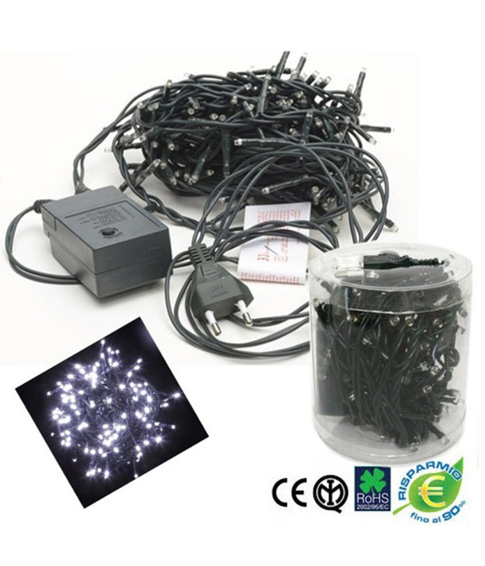 Catena Luminosa Mini Lucciole 180 Lampadine Bianche Luci Albero Natale Addobbi         