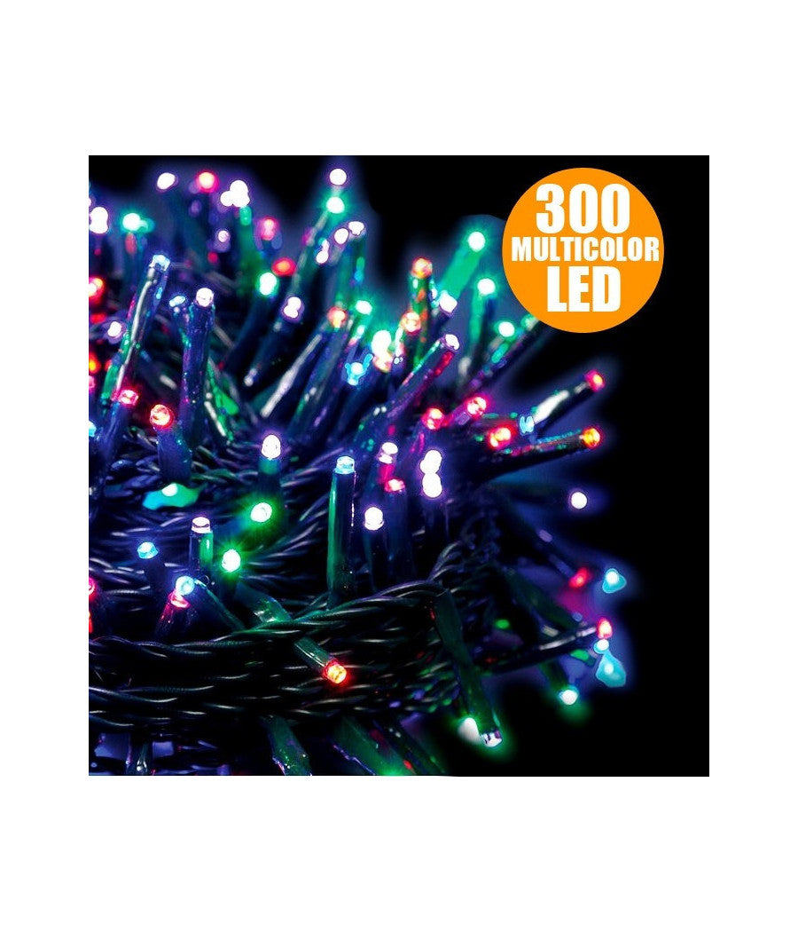 Catena Luminosa Natale 300 Led Multicolor Per Interno Ed Esterno Decorazioni         