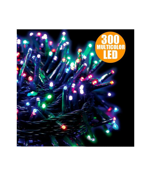 Catena Luminosa Natale 300 Led Multicolor Per Interno Ed Esterno Decorazioni         