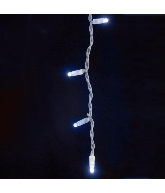 Catena Luminosa Natalizia 100led Bianco Freddo Con Flash 9mt Esterno Prolungabil         