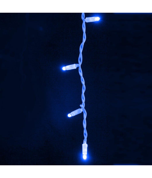 Catena Luminosa Natalizia 120 Led Luce Blu Con Flash 9mt Esterno Prolungabile         