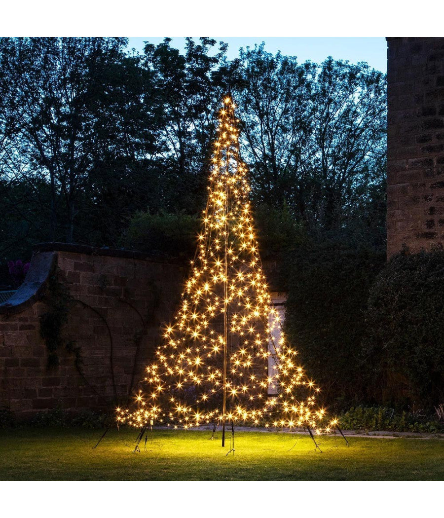 Catena Luminosa Natalizia 120led Bianco Caldo Con Flash 9mt Esterno Prolungabile         