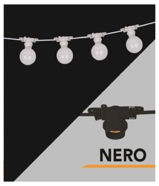 Catena Luminosa Per Esterno Ip44 Cordoniera Portalampada 10xe27 11 Metri St-lv  Nero       