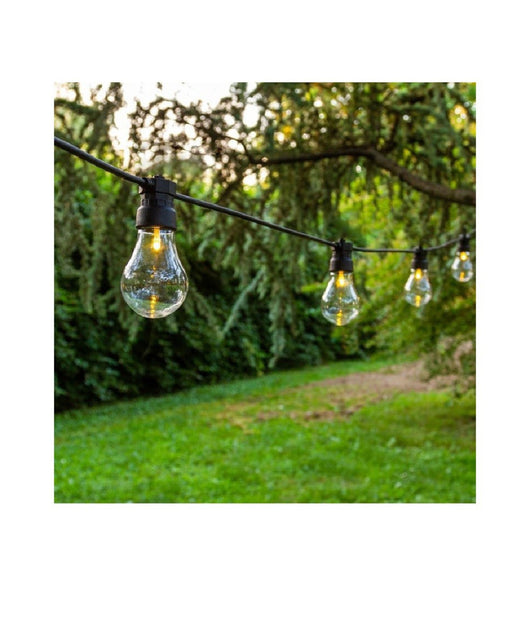 Catena Luminosa Per Esterno Ip44 Cordoniera Portalampada 10xe27 11 Metri St-lv  Nero       