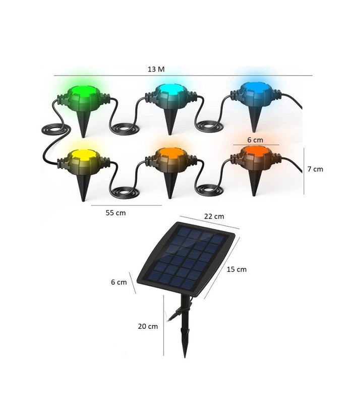 Catena Luminosa Solare Crepuscolare Led Rgb Rgbw Smart Bluetooth Ip65 Luce 13 Mt         