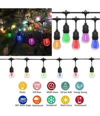 Catena Luminosa Solare Da Esterno Giardino 10 Mt 10 Lampadine Luce Rgb Mz-lxy         