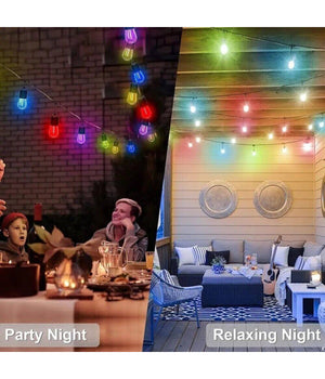 Catena Luminosa Solare Da Esterno Giardino 10 Mt 10 Lampadine Luce Rgb Mz-lxy         