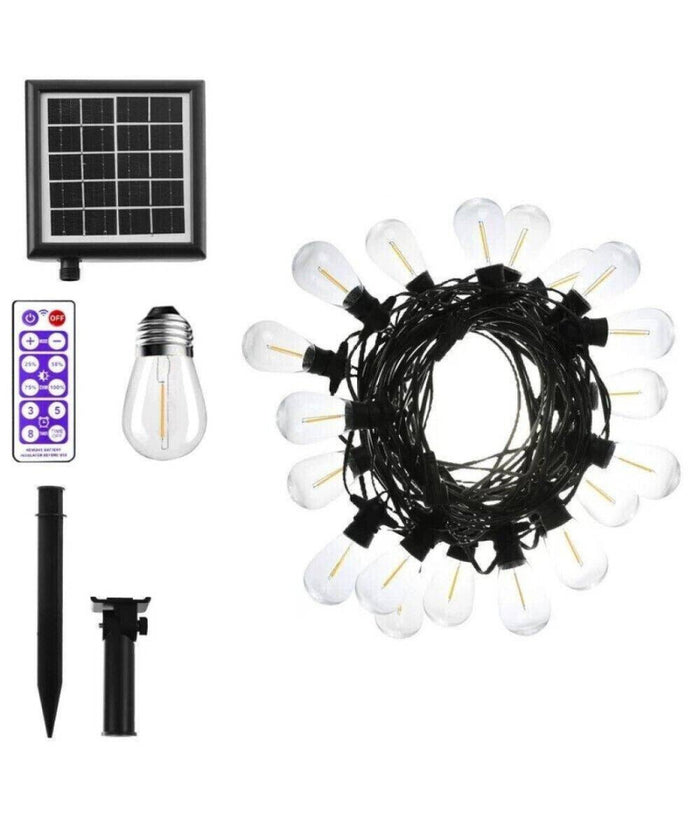Catena Luminosa Solare Da Esterno Giardino 10 Mt 10 Lampadine Luce Rgb Mz-lxy         