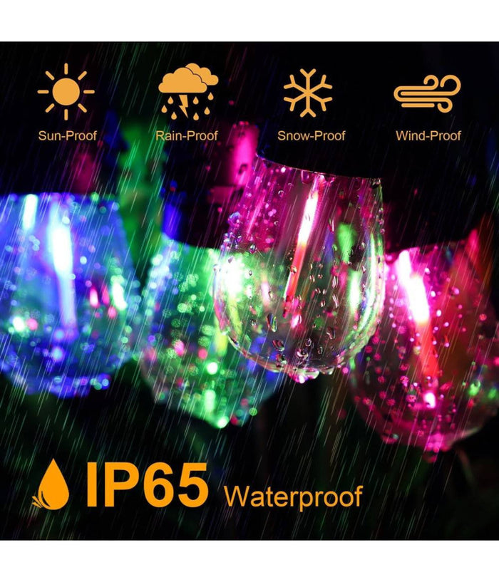 Catena Luminosa Solare Da Esterno Giardino 10 Mt 10 Lampadine Luce Rgb Mz-lxy         