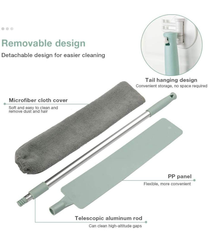 Cattura Polvere Spolverino Sottile Con Manico Telescopico Panno Mop Pieghevole         