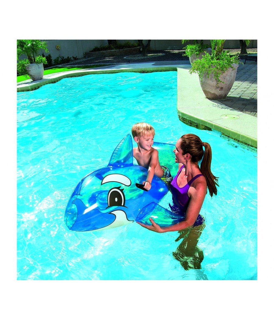 Cavalcabile A Forma Di Balena 41037 Trasparente Gonfiabile 157x94cm Con Maniglie         