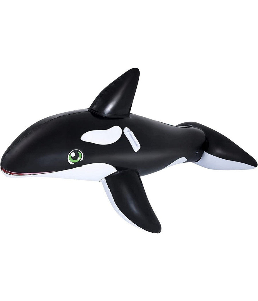 Cavalcabile A Forma Di Orca Gonfiabile Grande 203x102cm 3+anni Con Maniglie 41009         
