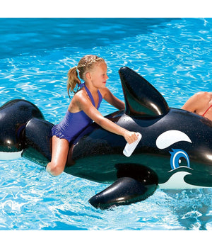 Cavalcabile A Forma Di Orca Gonfiabile Grande 203x102cm 3+anni Con Maniglie 41009         