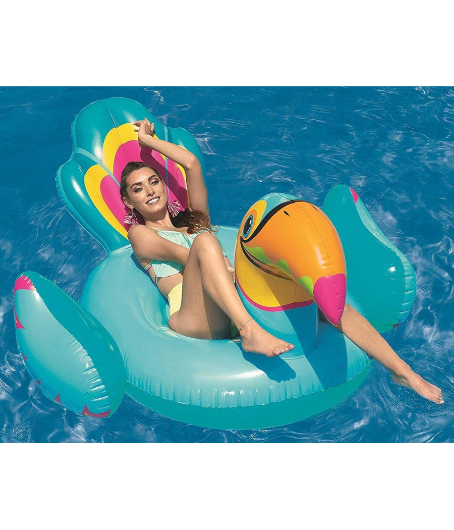 Cavalcabile A Forma Di Tucano Gonfiabile Gigante 207 X 150 Cm 41126 Mare Piscina         