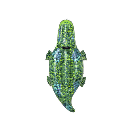 Trade Shop - Cavalcabile Coccodrillo Gonfiabile Per Bambini Galleggiante 152x71cm Con Maniglia 41477 -