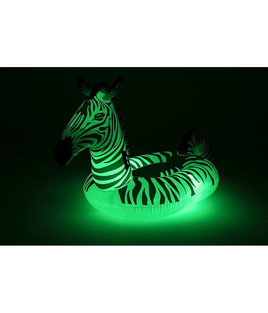 Cavalcabile Fashion Gonfiabile Zebra Gigante Con Luci Led Piscina 254x142cm 41406         