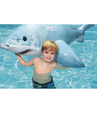 Trade Shop - Cavalcabile Gonfiabile A Forma Di Squalo 3d Con Maniglie 183x102cm Piscina 41405 -