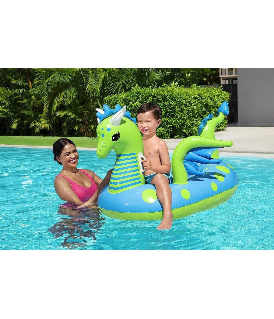 Cavalcabile Gonfiabile Forma Drago Fantasy Dragon 134x142 Cm Con Maniglie 41476         