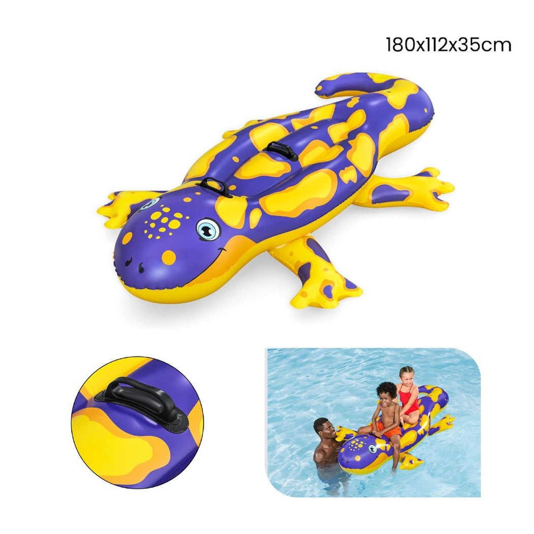 Trade Shop - Cavalcabile Gonfiabile Forma Salamandra Galleggiante 191 X 119 Cm Con Maniglie 41502 -