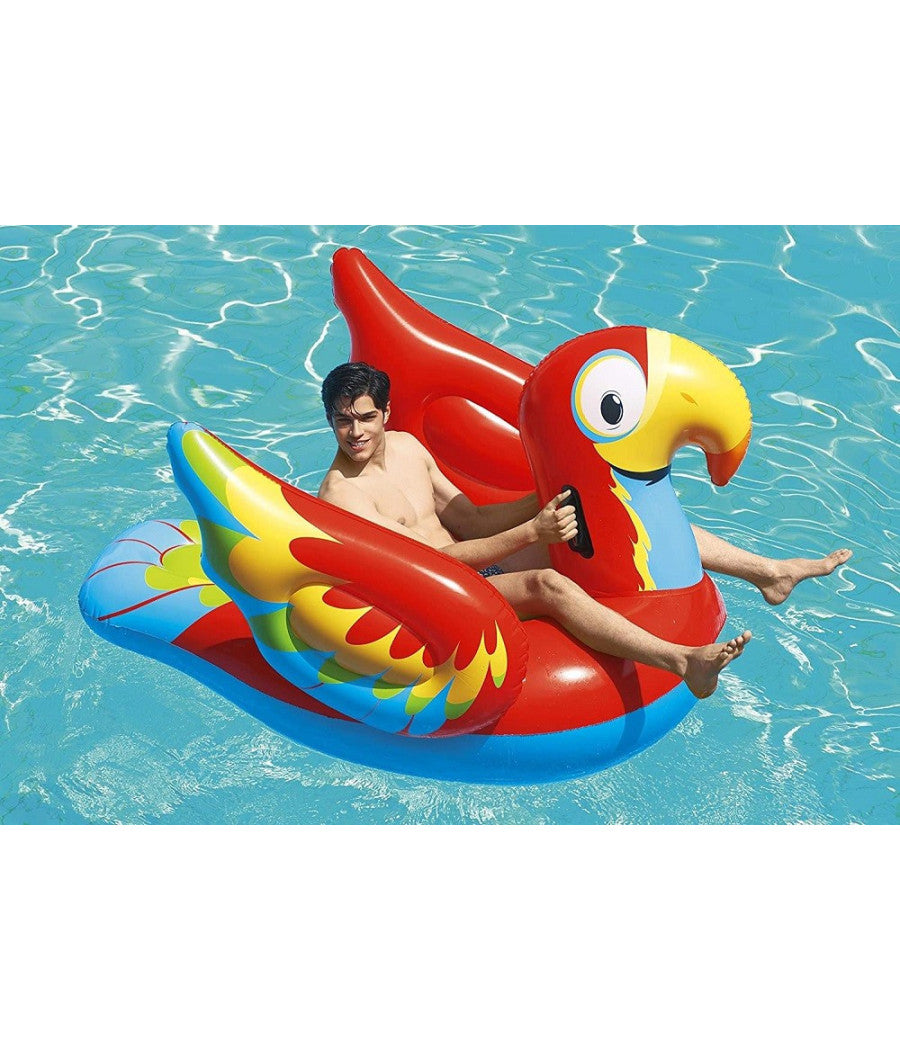 Cavalcabile Gonfiabile Pappagallo 203x132 Cm Bambini Mare Animale Piscina 41127         