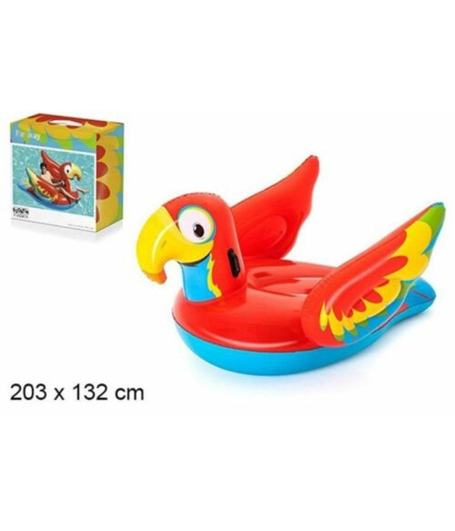 Cavalcabile Gonfiabile Pappagallo 203x132 Cm Bambini Mare Animale Piscina 41127         