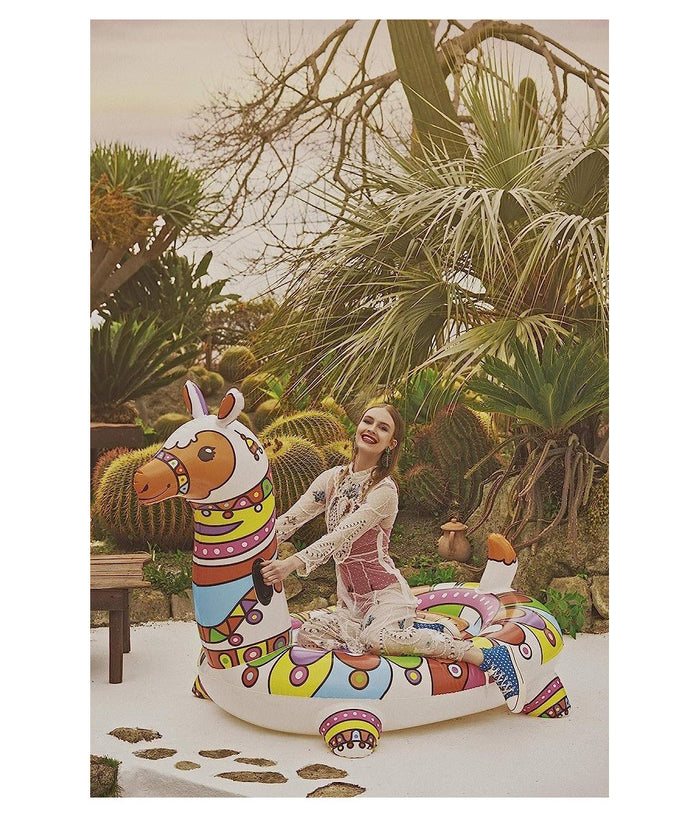 Trade Shop - Cavalcabile Pop Art Barcellona Lama 193x151cm Gonfiabile Maniglie Piscina 41136 -