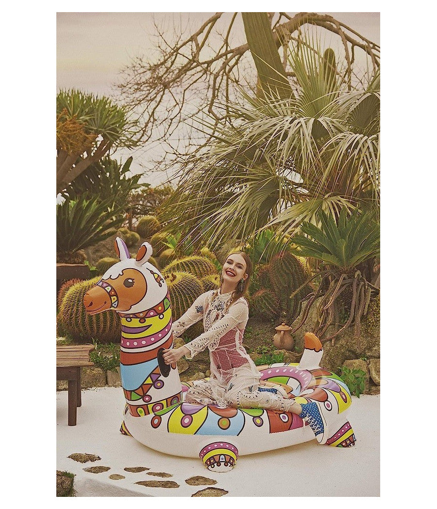 Trade Shop - Cavalcabile Pop Art Barcellona Lama 193x151cm Gonfiabile Maniglie Piscina 41136 -