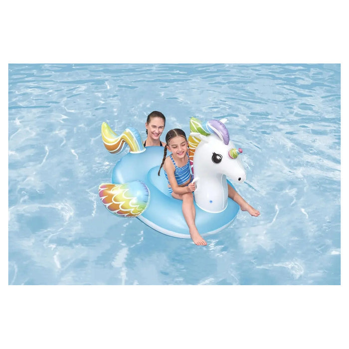 Trade Shop - Cavalcabile Unicorno Fantasy Galleggiante Gonfiabile Piscina Spiaggia Con Maniglie 41114 -