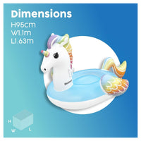 Trade Shop - Cavalcabile Unicorno Fantasy Galleggiante Gonfiabile Piscina Spiaggia Con Maniglie 41114 -