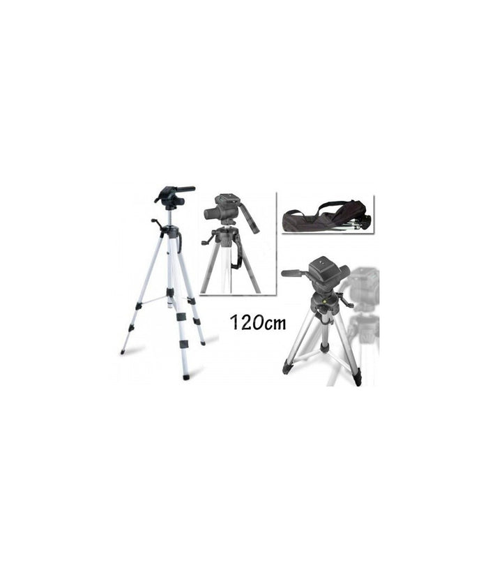 Trade Shop - Cavaletto Treppiede 120 Cm Per Macchina Fotografica Digitale Videocamera -