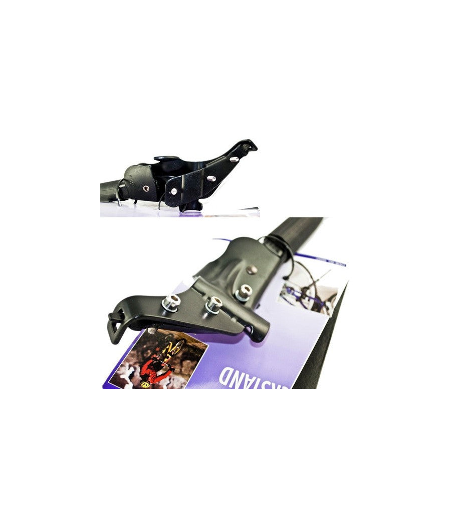 Cavalletto Bici Supporto Bicicletta Laterale 1 Gamba Regolabile Piedi Bici Nero         