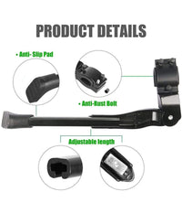 Cavalletto Per Bici Supporto Bicicletta Laterale Altezza Regolabile Reflettore         