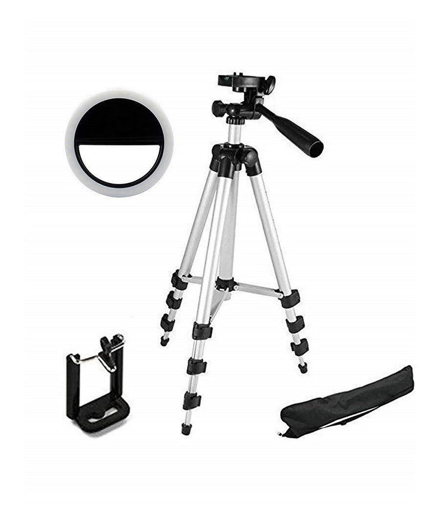 Cavalletto Universale Fotocamera Treppiedi Tripode Supporto Alluminio Smartphone         