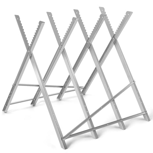 Cavalletto taglialegna in acciaio con capacit¨¤ 100kg, Cavalletto pieghevole con denti per tagliare la legna-Tavoli da lavoro