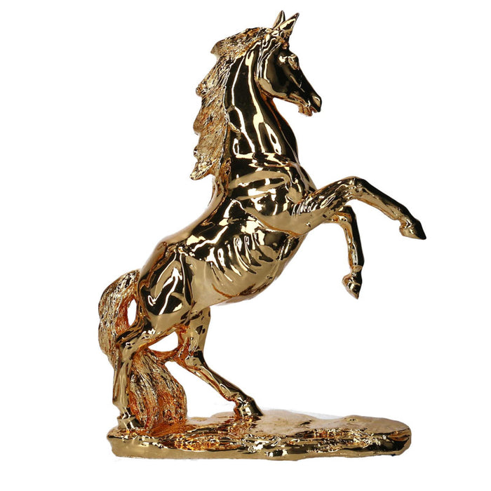 Cavallo resina oro cm 26x9h35