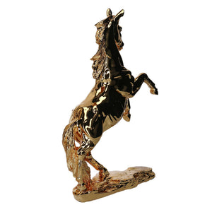 Cavallo resina oro cm 26x9h35
