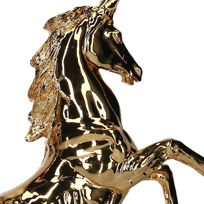 Cavallo resina oro cm 26x9h35