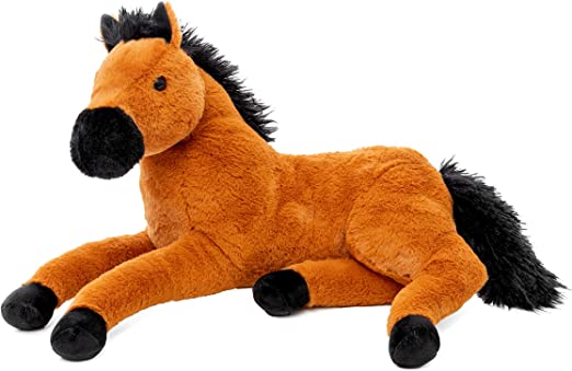 Cavallo Peluche Grande Gigante XXL Morbido Peluche a Forma di Cavallo di cm Bambini Unicorno Giocattolo Colore Marrone,